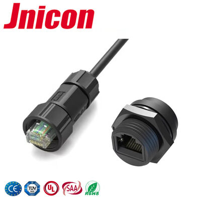 Le connecteur étanche à vis en nylon UL PA66 Cat5e M19 RJ45