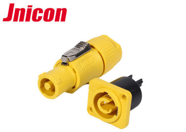 La prise imperméable de prise de Powercon, IP44 jaune imperméabilisent la prise et la prise de 3 bornes