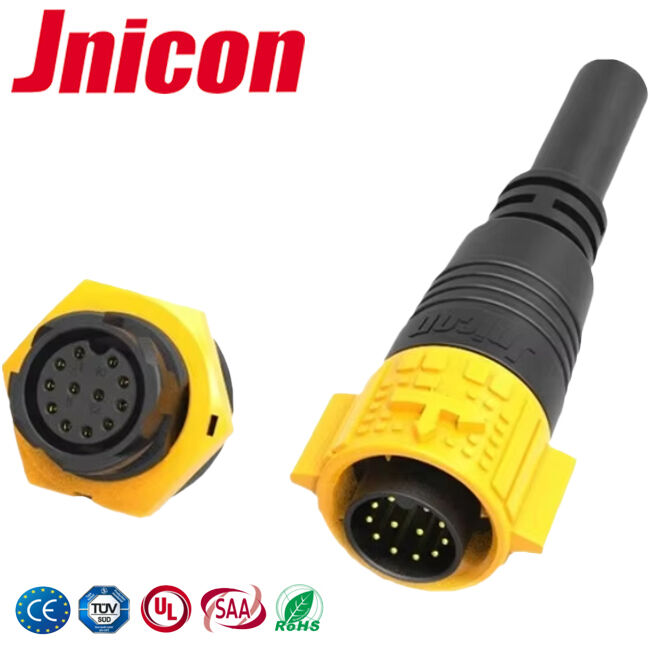 PA66 M19 12Pin 5A Quick Disconnect Connectors IP67 Wire To Board Cable Connectors
