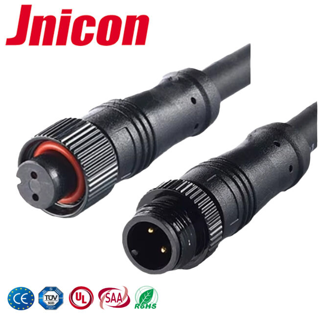 Connecteur d'alimentation circulaire en plastique mâle-femelle des connecteurs M12 ODM 2 Pin 10A