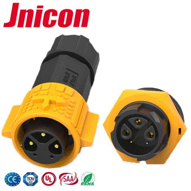 Connecteur circulaire étanche 20A IP67 RoHS 3+2 broches 300V connecteur fil vers carte