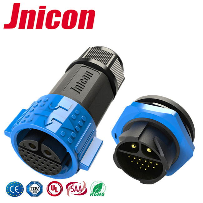 Connecteur étanche M25 à verrouillage par pression pour alimentation et données multi broches 30A