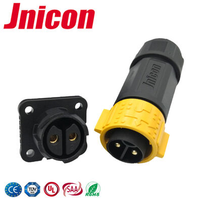 M25 Connecteur circulaire monté sur panneau 40A Connecteur d'alimentation étanche 2 broches