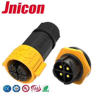 M25 50A Circulaire étanche à l'eau 4 broches connecteur d'alimentation Panneau monté LED Quick Connector
