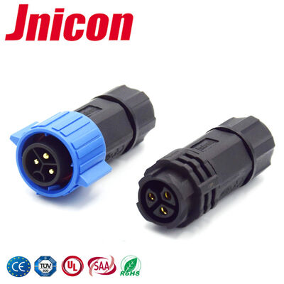 Connecteur d'alimentation triphasé PA66 M19 20A étanche pour extérieur, fil à fil
