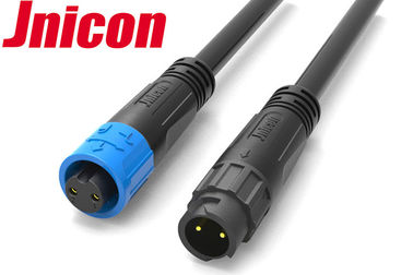 Jnicon M12 IP68 imperméabilisent la couleur bleue noire de Pin de la baïonnette 2 de cable connecteur de puissance