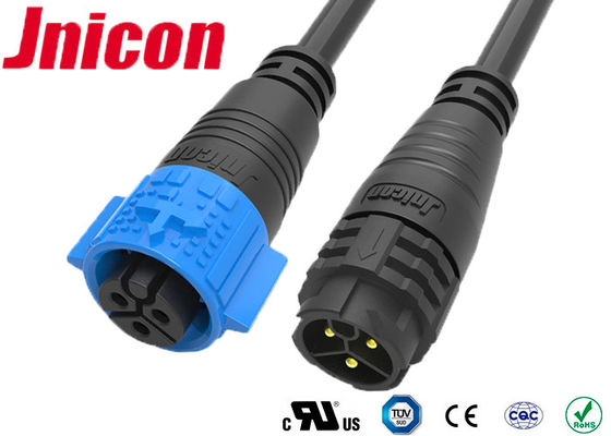 Le mâle de 3 bornes à la femelle a moulé le cable connecteur 20A RoHS de évaluation qu'actuel a approuvé